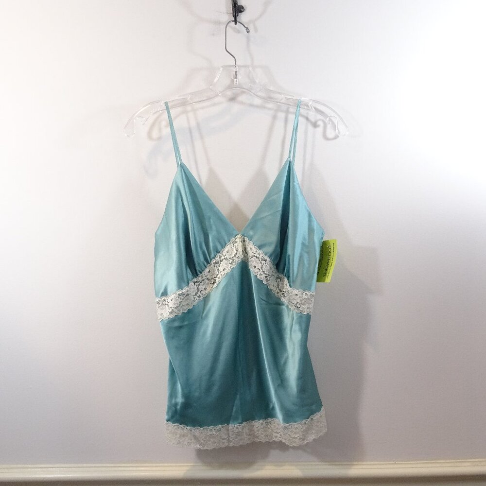 MEXX Silk Cami Lace Y2K Fairycore Coquette Babydoll Green NOS Size 12 Lingerie